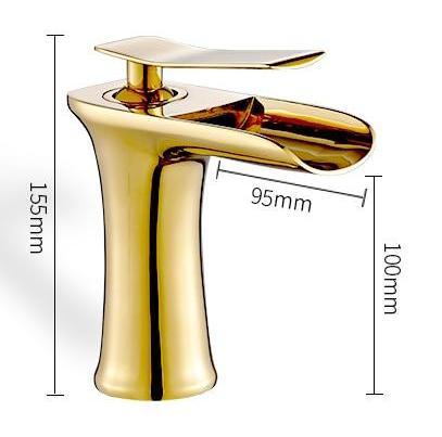 Grifo de lavabo de baño tipo cascada, cuerpo de latón, acabado cromado
