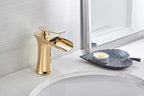 Grifo de lavabo de baño tipo cascada, cuerpo de latón, acabado cromado