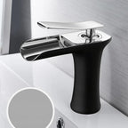 Grifo de lavabo de baño tipo cascada, cuerpo de latón, acabado cromado