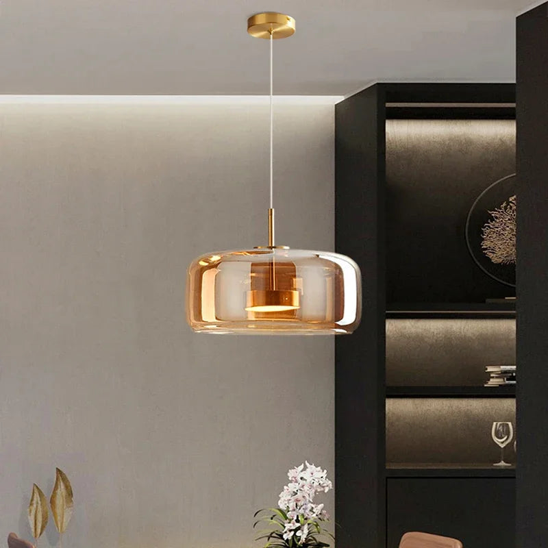 Candeeiro de Teto Dome SleekChic, Vidro Fosco, Regulável
