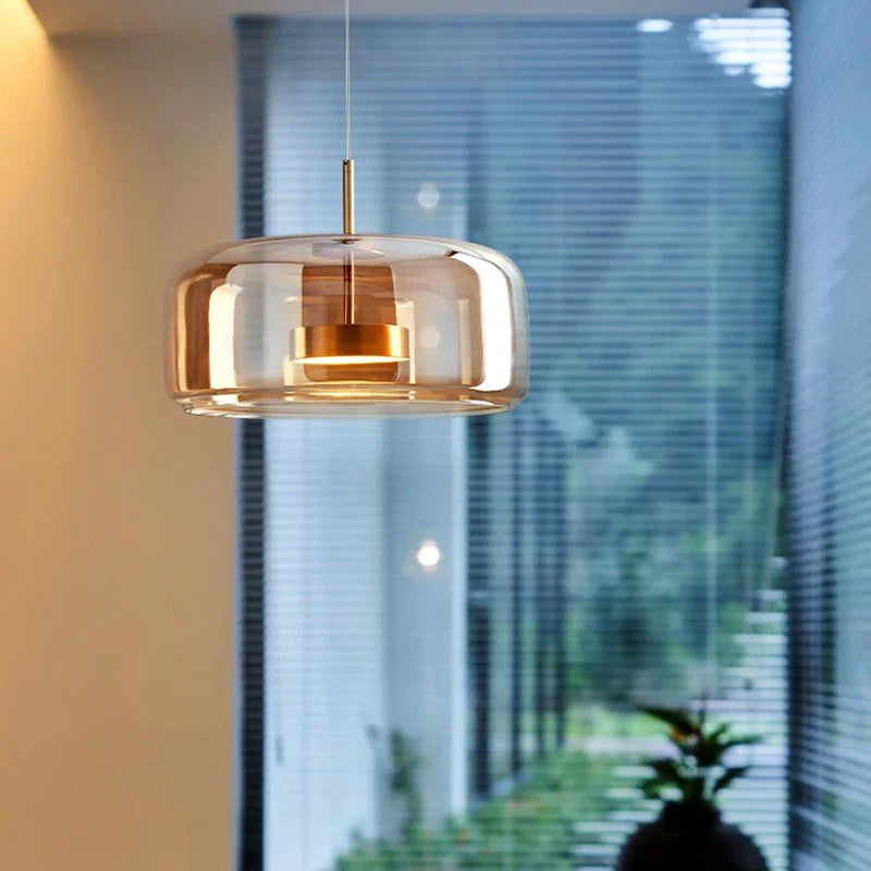 Candeeiro de Teto Dome SleekChic, Vidro Fosco, Regulável