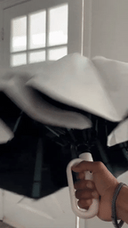 Skládací deštník AerisGuard s automatickým otevíráním, odolný proti větru, s rukojetí s přezkou a klipem
