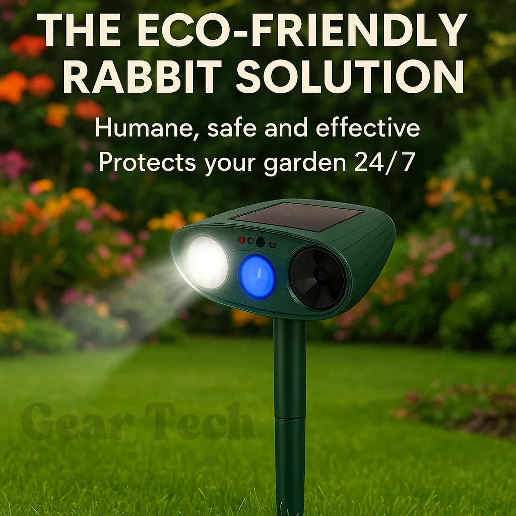 GardenGuard napelemes nyúlriasztó villogó fényű karókkal
