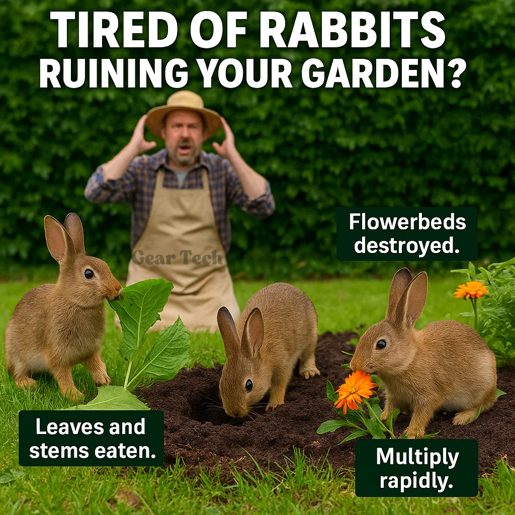 Rabbit Repeller, Solar-Powered Ultrasonic Garden Stake With Flashing Light