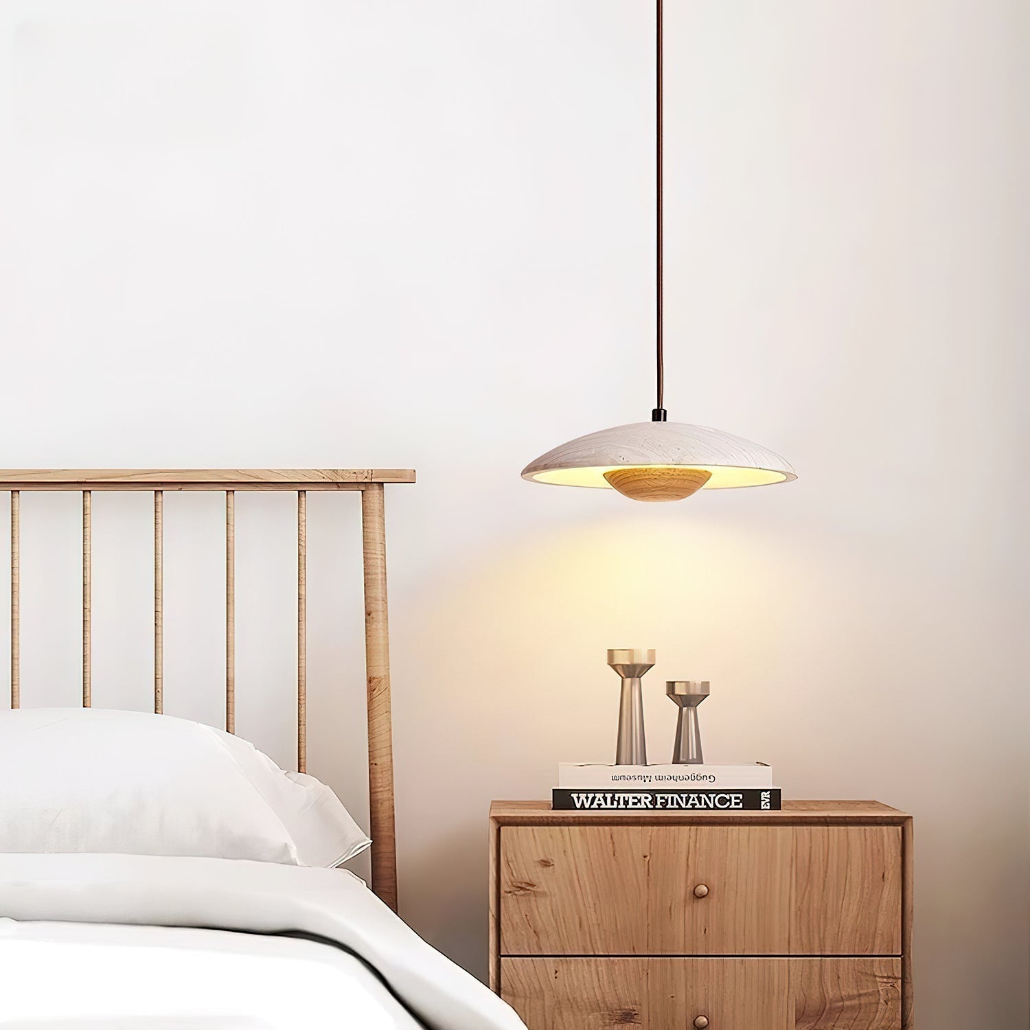 Zodore Wide-Brim Travertine Pendant Light | Fioriscas
