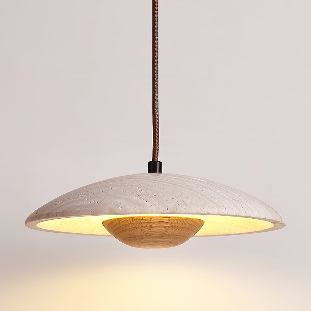 Zodore Wide-Brim Travertine Pendant Light | Fioriscas