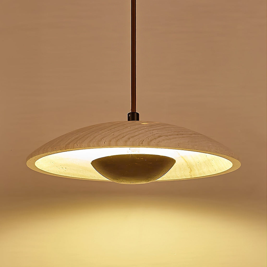 Zodore Wide-Brim Travertine Pendant Light | Fioriscas