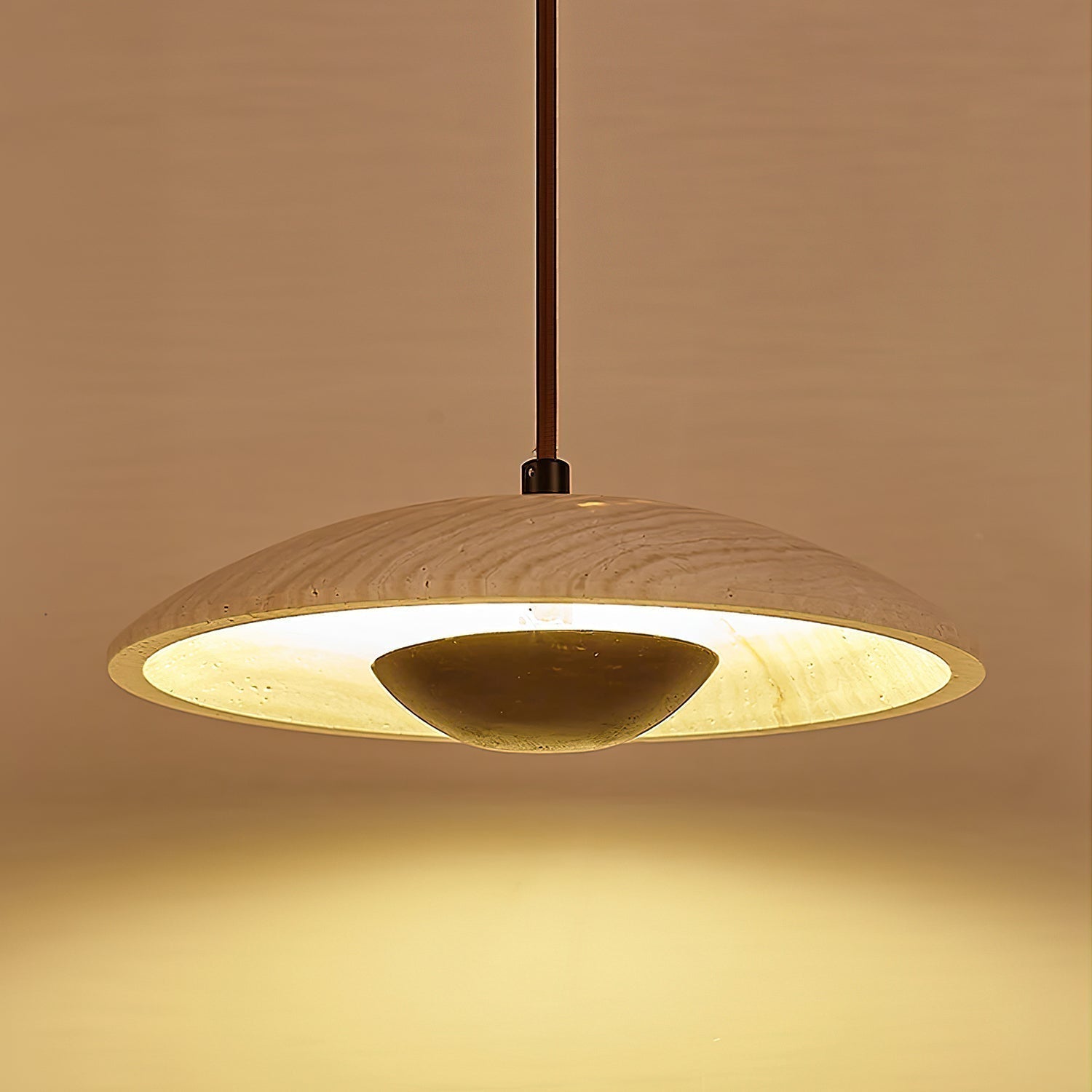 Zodore Wide-Brim Travertine Pendant Light | Fioriscas