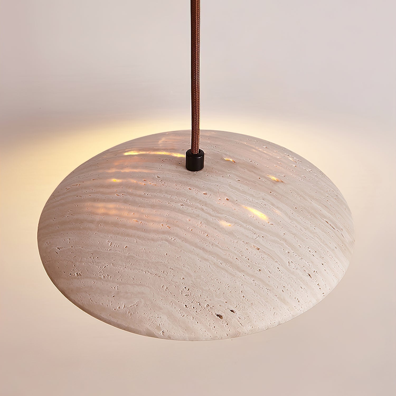 Zodore Wide-Brim Travertine Pendant Light | Fioriscas