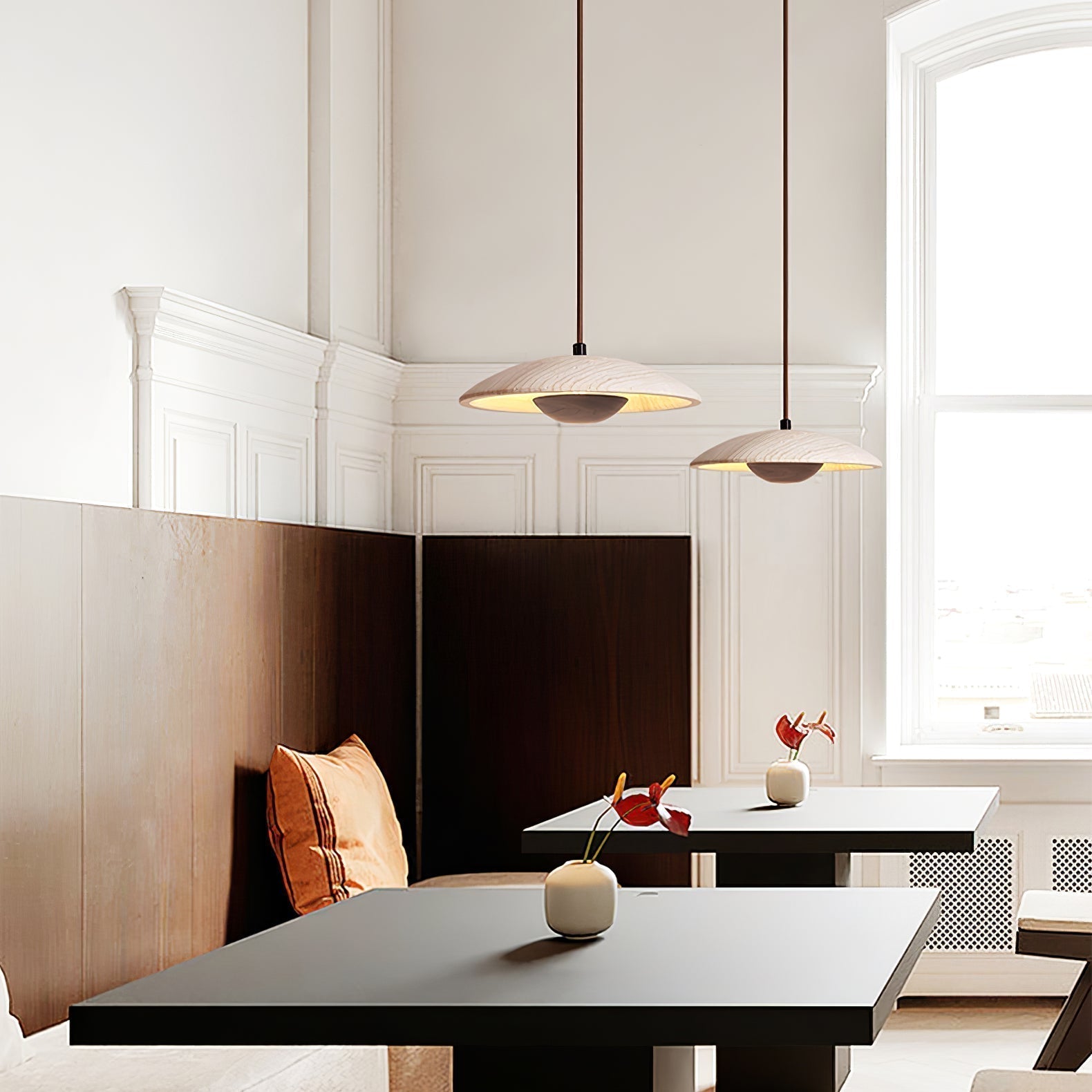 Zodore Wide-Brim Travertine Pendant Light | Fioriscas