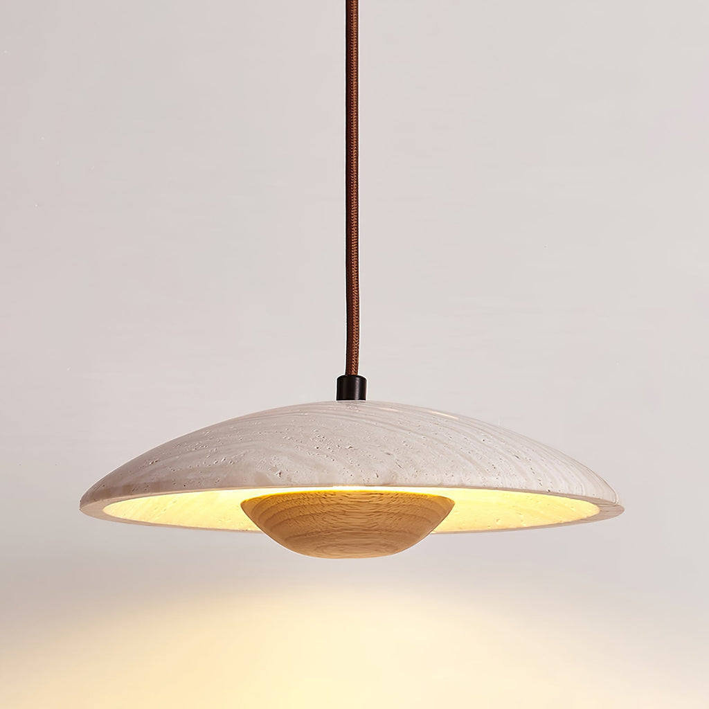Zodore Wide-Brim Travertine Pendant Light | Fioriscas