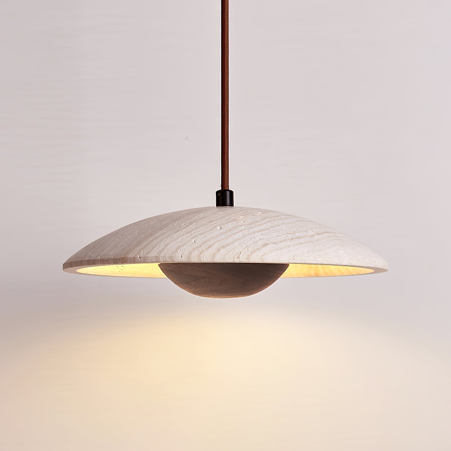 Zodore Wide-Brim Travertine Pendant Light | Fioriscas