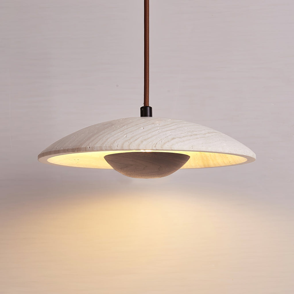 Zodore Wide-Brim Travertine Pendant Light | Fioriscas