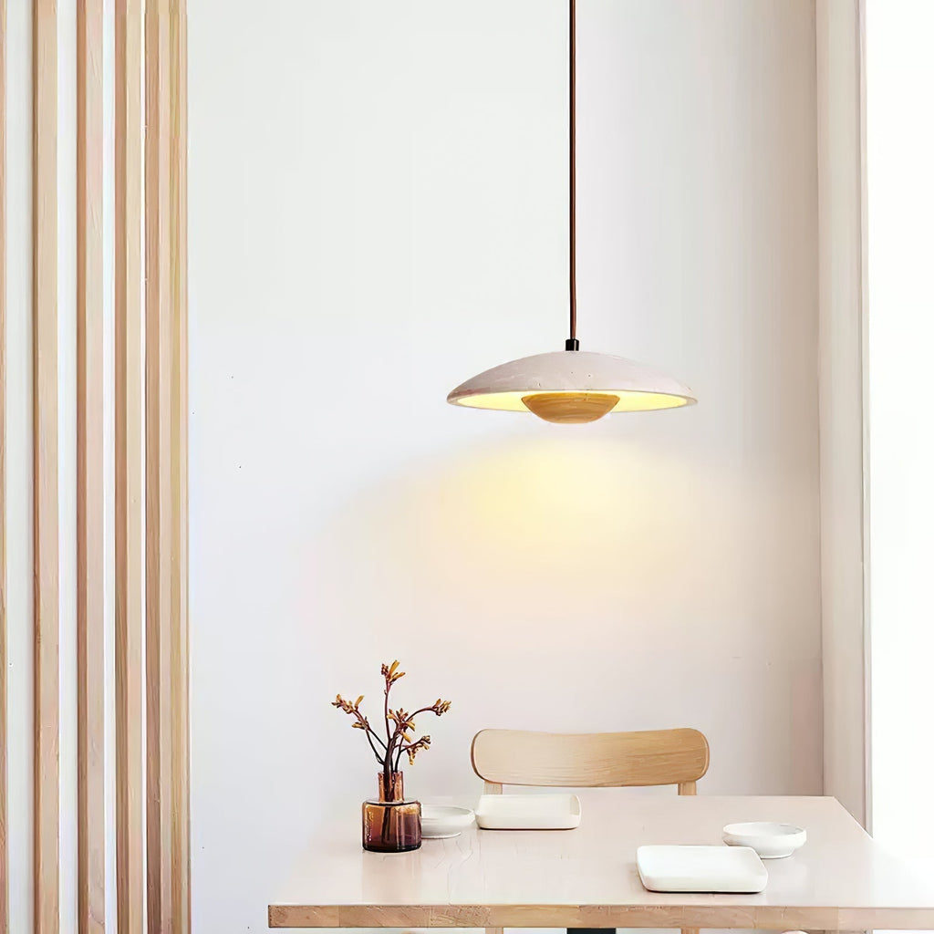 Zodore Wide-Brim Travertine Pendant Light | Fioriscas