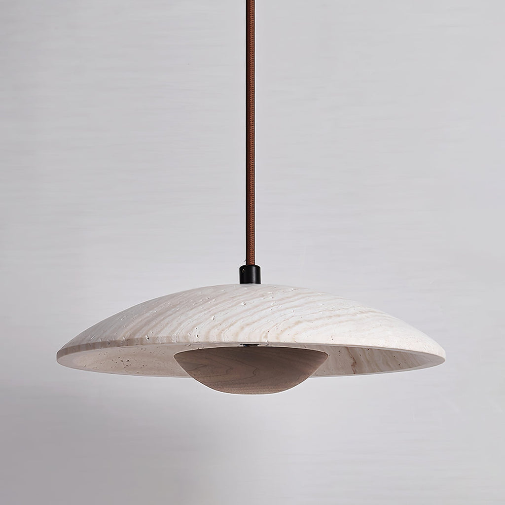 Zodore Wide-Brim Travertine Pendant Light | Fioriscas