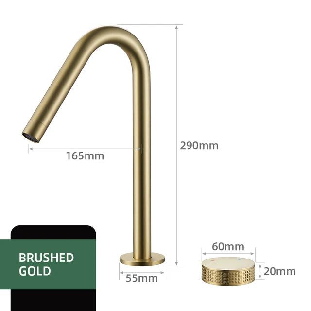 Rubinetto per lavabo da bagno, monocomando, bocca girevole a 360°, NexaFlow