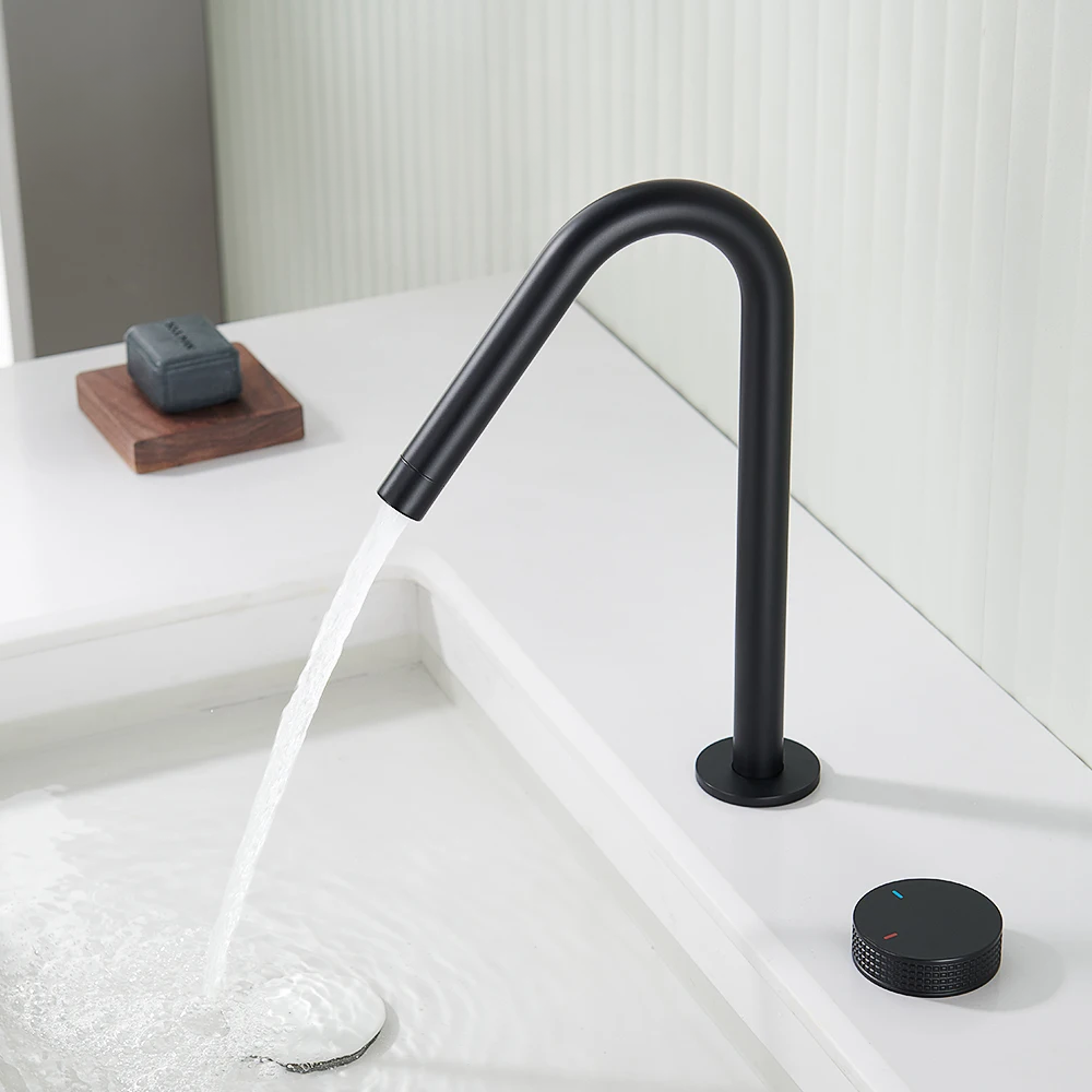 Rubinetto per lavabo da bagno, monocomando, bocca girevole a 360°, NexaFlow