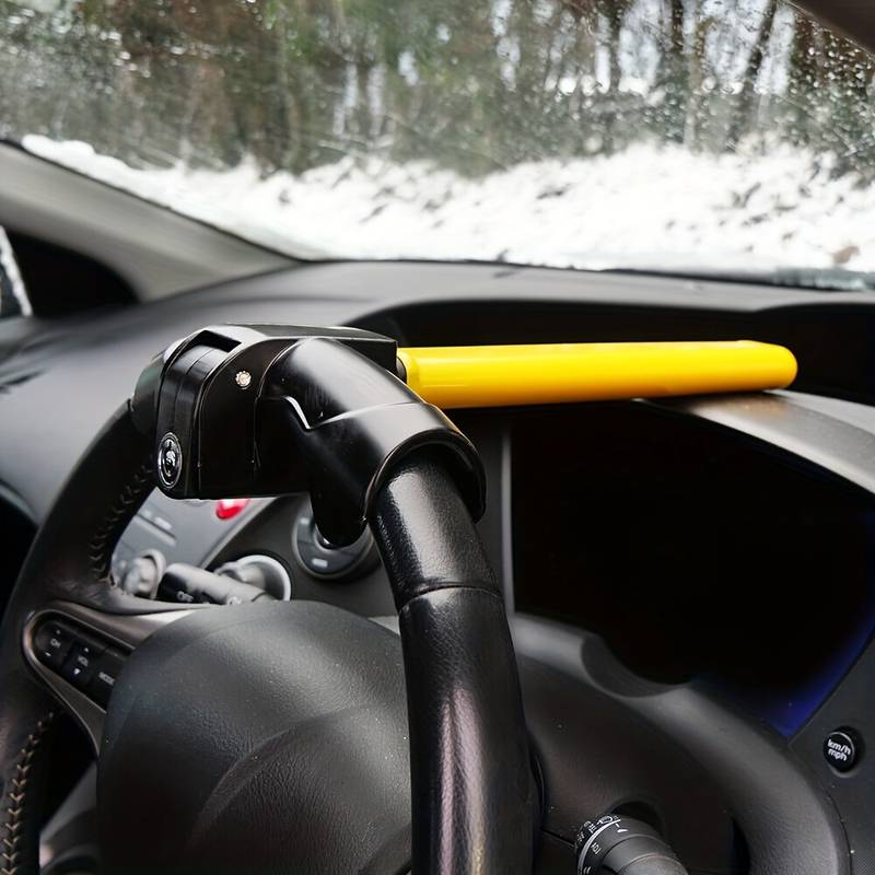 Zámek na volant, univerzální tyč proti krádeži ve výrazně žluté barvě
