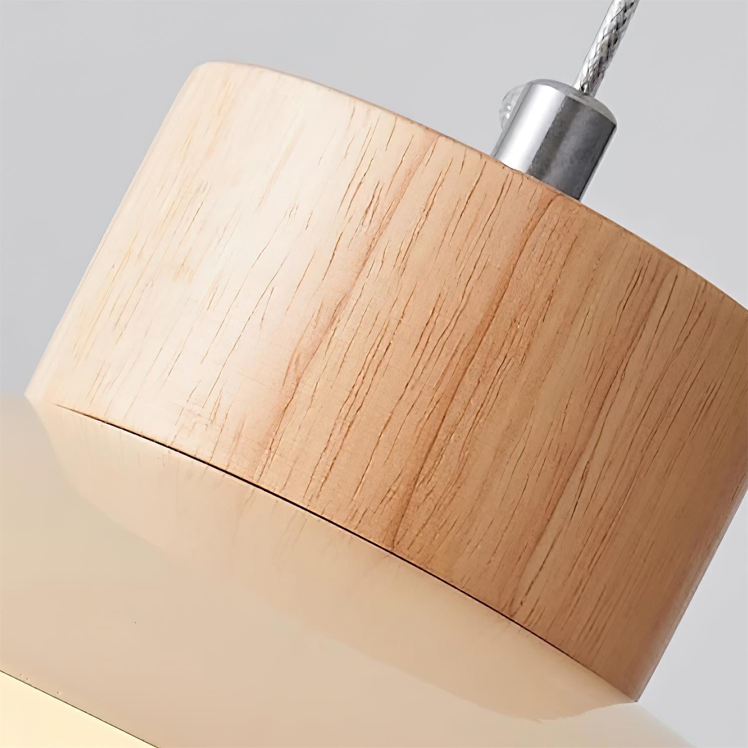 Pendant Lamp Metal and Wood PE Shade Dome Shape Minimalist | Fioriscas
