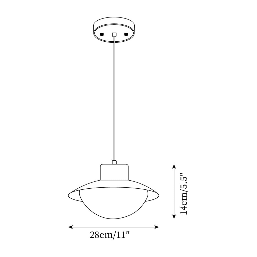 Pendant Lamp Metal and Wood PE Shade Dome Shape Minimalist | Fioriscas