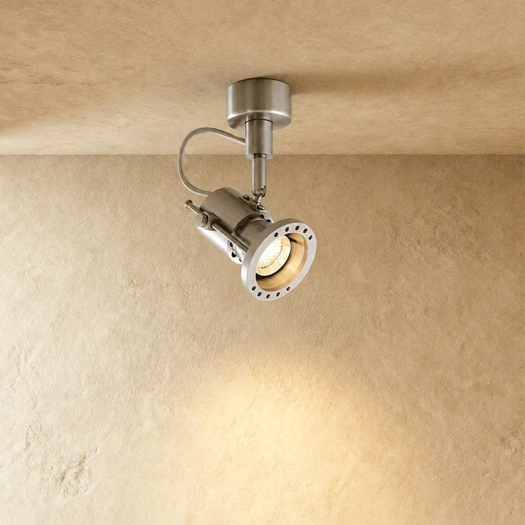 Hexagrid Adjustable Spotlight With Honeycomb Diffuser In Brushed Metal