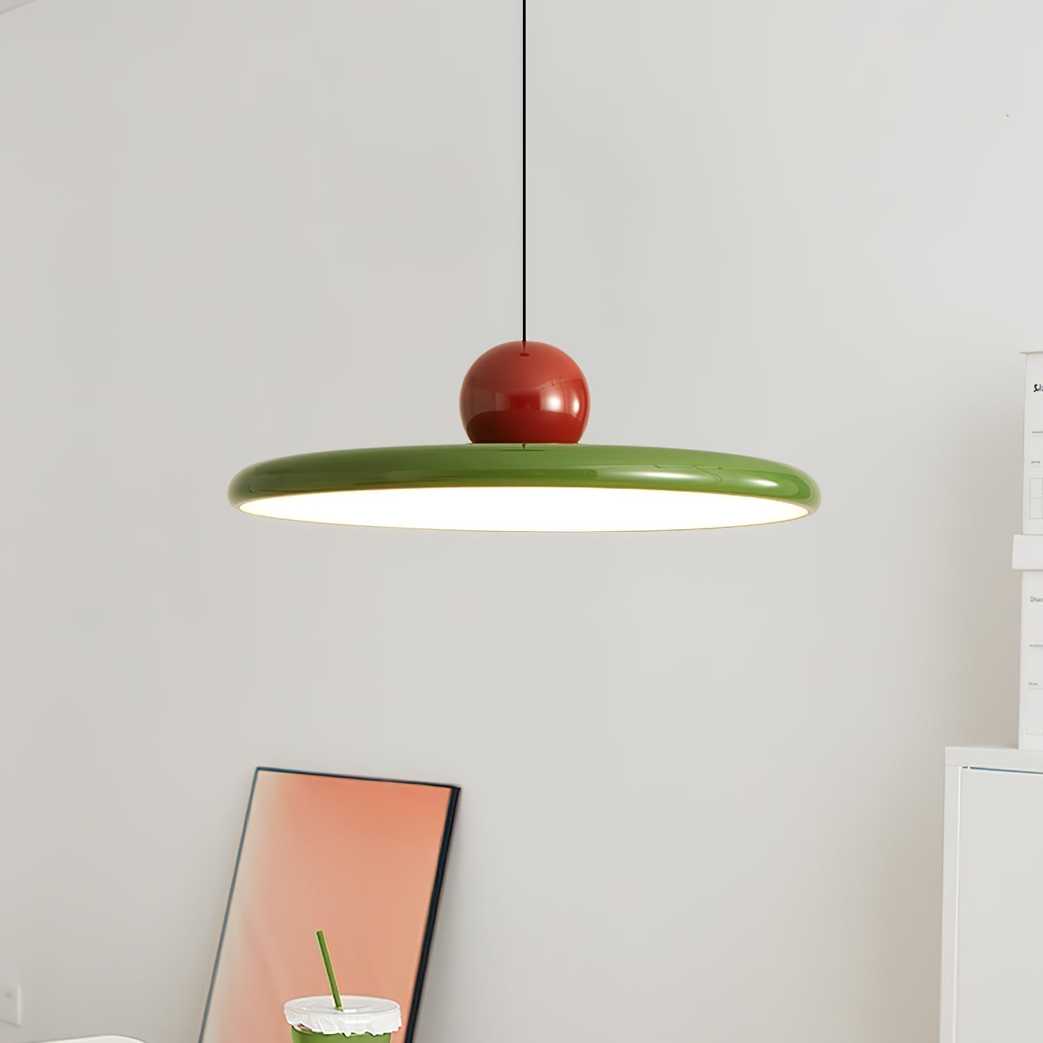CrimsonLoom rød pendellampe i metal, justerbar ledning, 3 størrelser