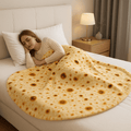 Cobertor de flanela Taco aconchegante com design divertido de tortilla - Fioriscas