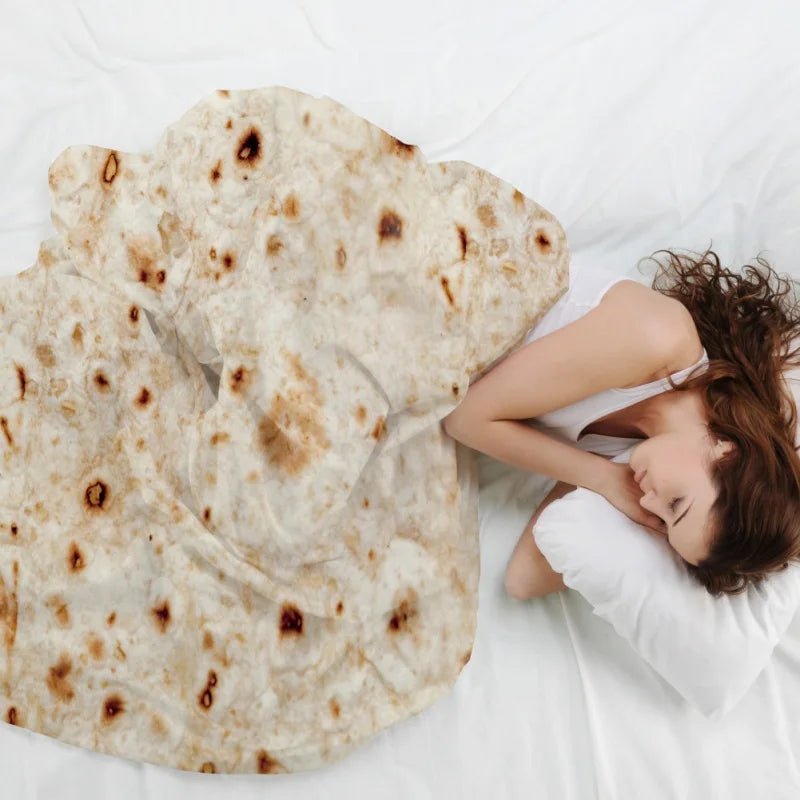 Cobertor de flanela Taco aconchegante com design divertido de tortilla - Fioriscas