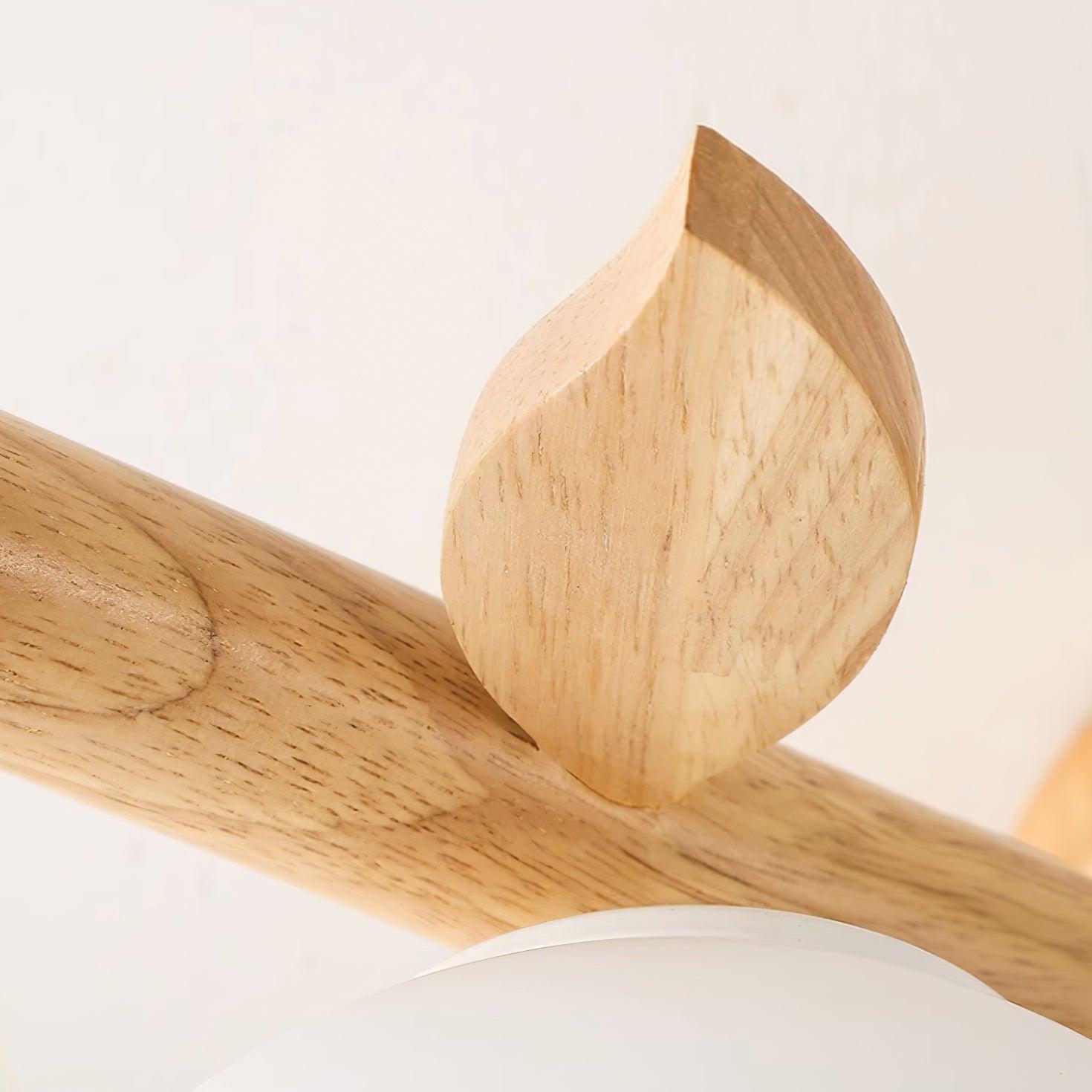 Ceiling Light Wood Body Glass Globes Organic Warm Minimalist | Fioriscas