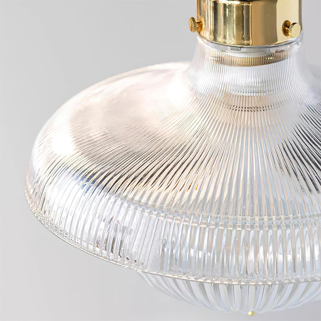 Orvel Clear Ribbed Glass Pendant Light | Fioriscas