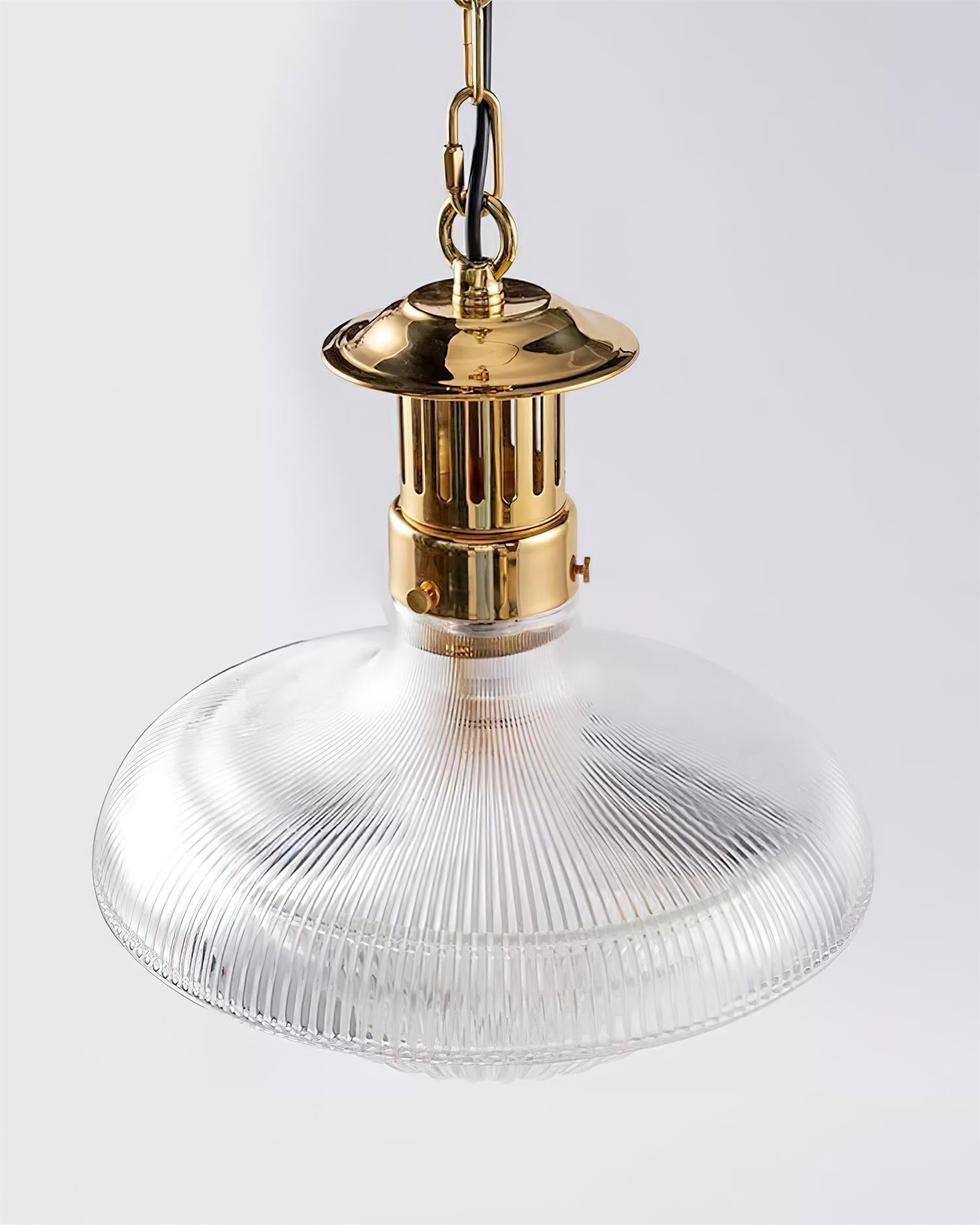Orvel Clear Ribbed Glass Pendant Light | Fioriscas