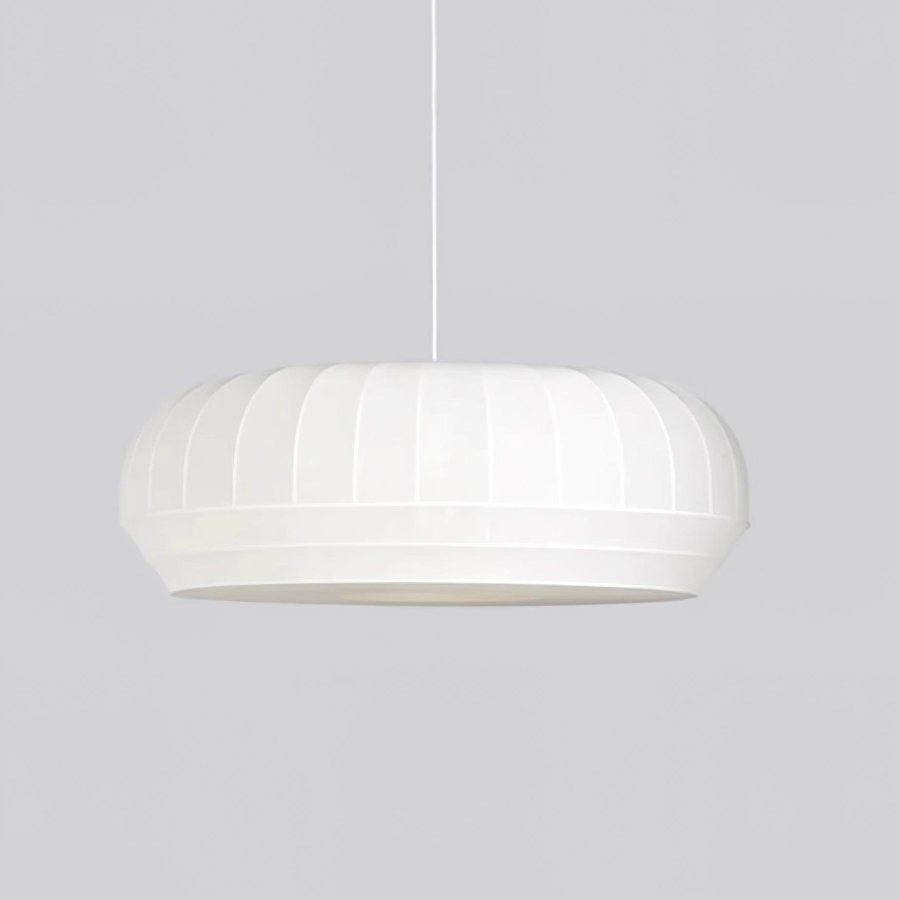 Pendant Lamp Silk Shade White Fabric Vertical Lines Soft Modern Minimalist | Fioriscas