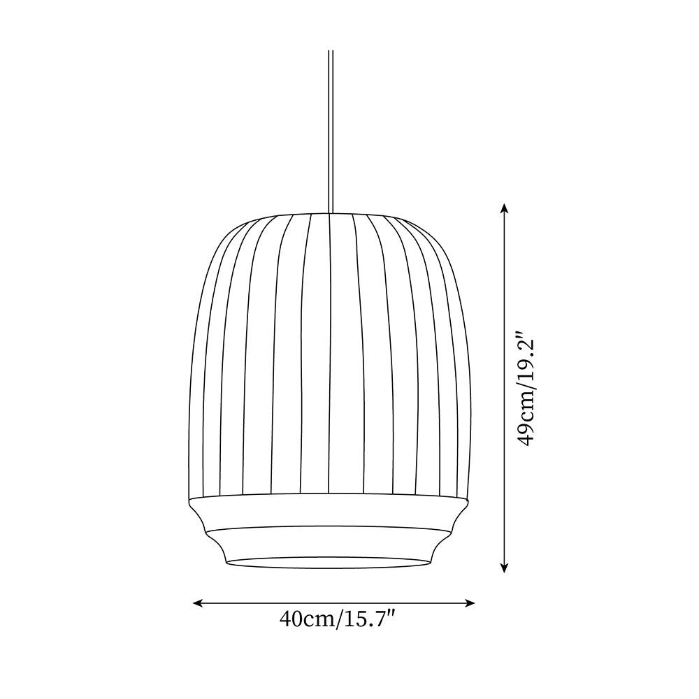 Pendant Lamp Silk Shade White Fabric Vertical Lines Soft Modern Minimalist | Fioriscas