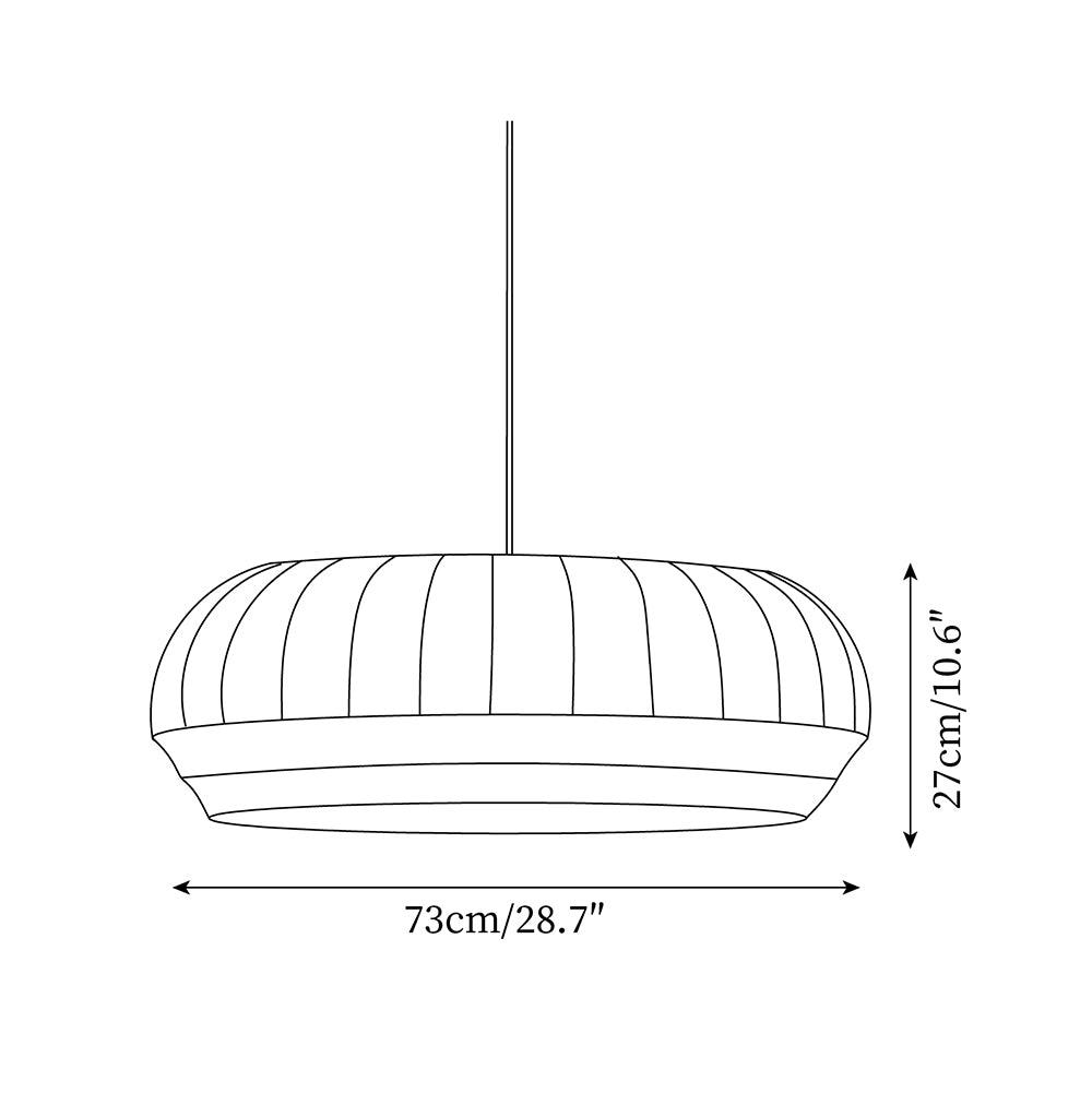 Pendant Lamp Silk Shade White Fabric Vertical Lines Soft Modern Minimalist | Fioriscas
