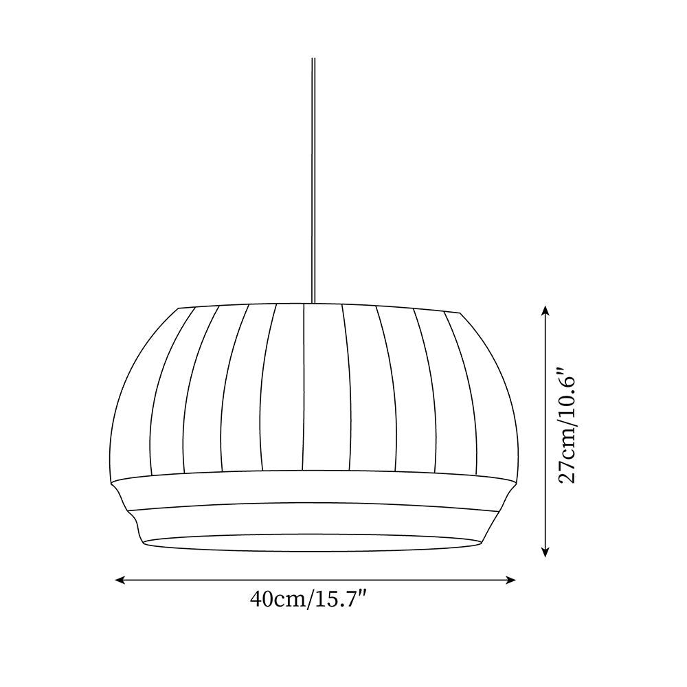 Pendant Lamp Silk Shade White Fabric Vertical Lines Soft Modern Minimalist | Fioriscas