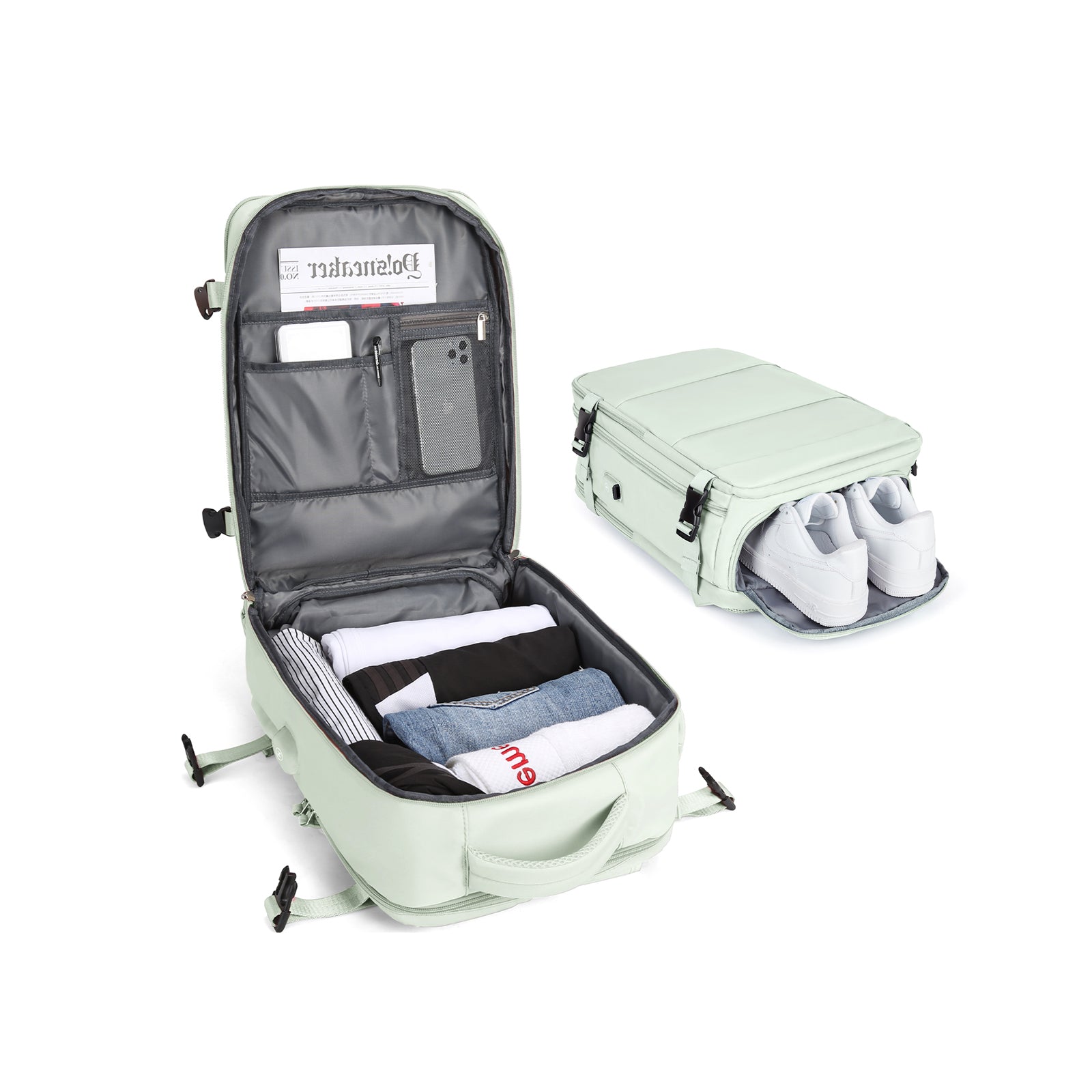 Rozšiřitelný cestovní batoh Solara Glide, 45 l, unisex palubní zavazadlo s přihrádkou na notebook