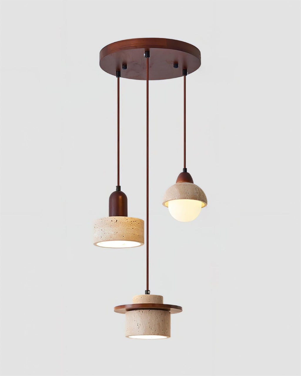 Lunara Multi-Light Pendant  Lamp Set Travertine | Fioriscas
