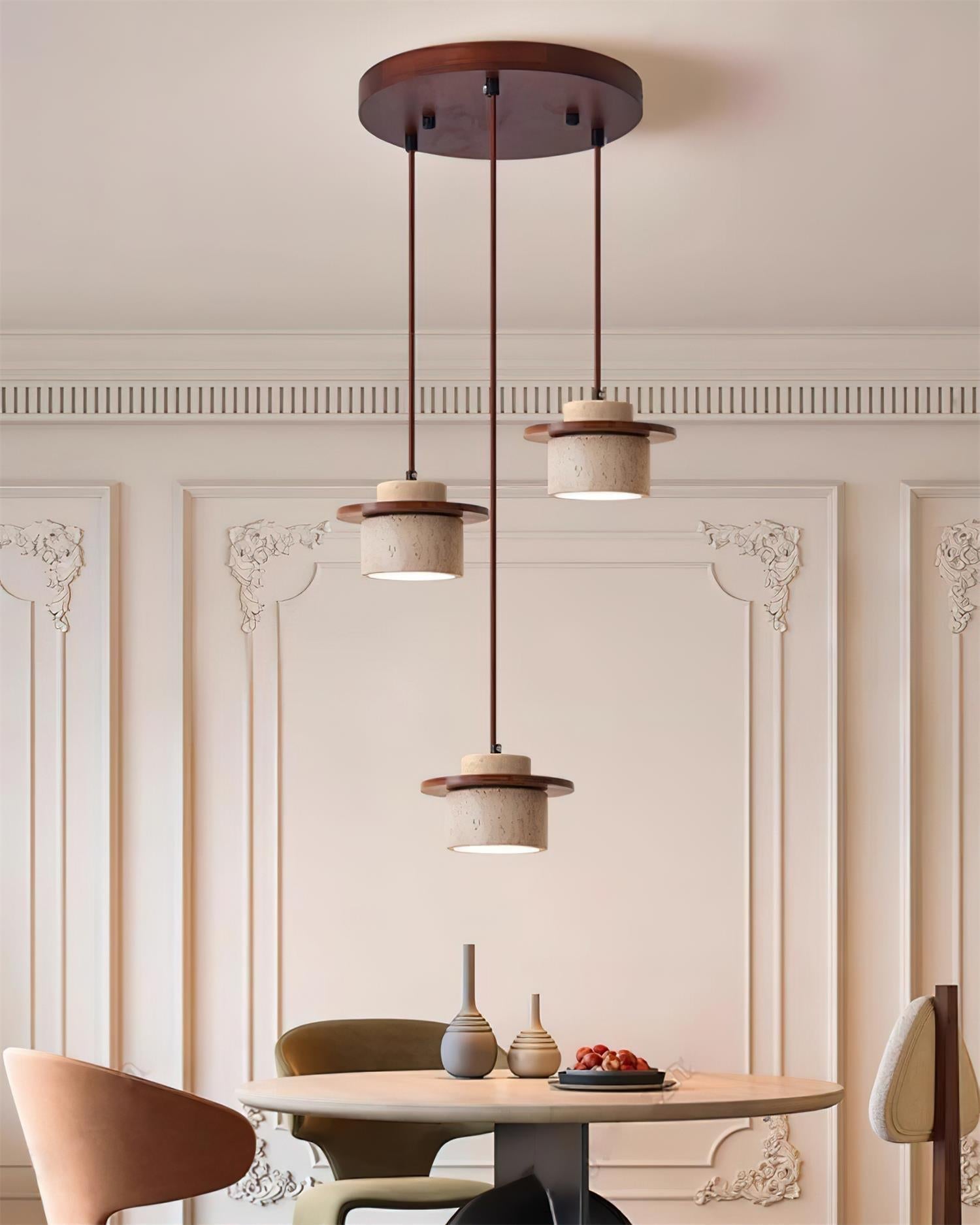 Lunara Multi-Light Pendant  Lamp Set Travertine | Fioriscas