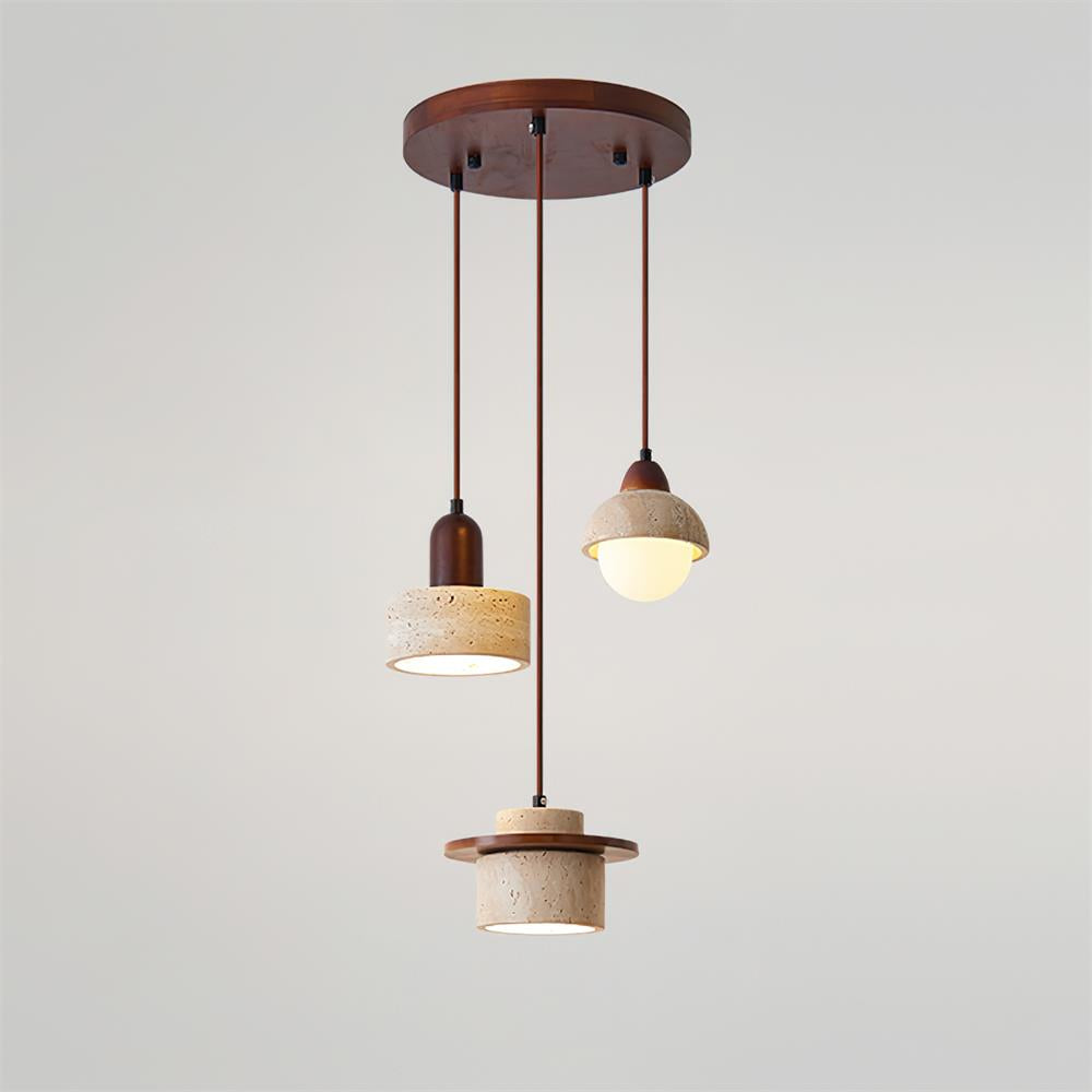Lunara Multi-Light Pendant  Lamp Set Travertine | Fioriscas