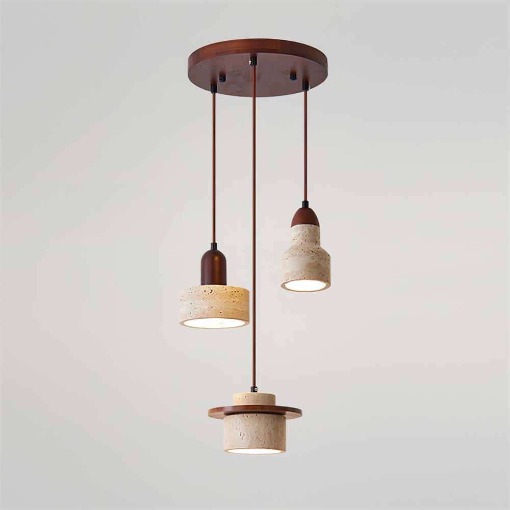 Lunara Multi-Light Pendant  Lamp Set Travertine | Fioriscas