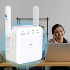 Kaksitaajuuksinen WiFi-verkon kantamanlaajennin kotiin ja puutarhaan, AeroLink, jopa 1200 Mbps
