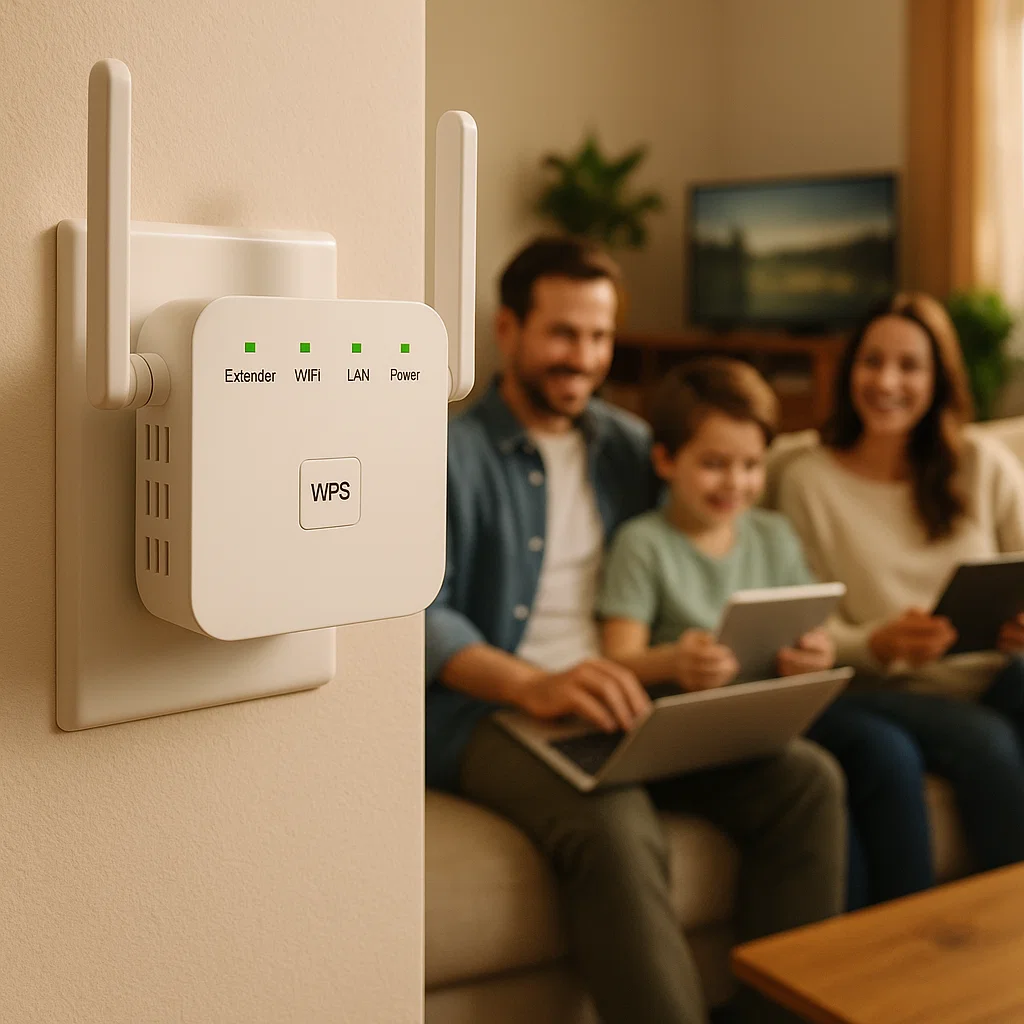 Zesilovač WiFi signálu FluxWave X5, prodlužovač dosahu s rychlostí 300 nebo 1200 Mb/s pro domácnosti ve Velké Británii