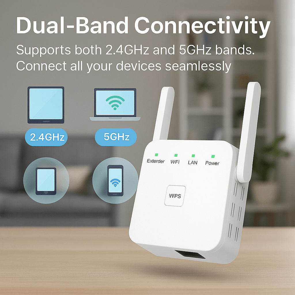 Zesilovač WiFi signálu FluxWave X5, prodlužovač dosahu s rychlostí 300 nebo 1200 Mb/s pro domácnosti ve Velké Británii