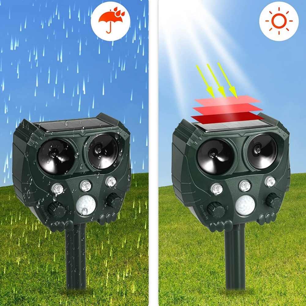 Ahuyentador solar ultrasónico VerdantWave para gatos, zorros y palomas