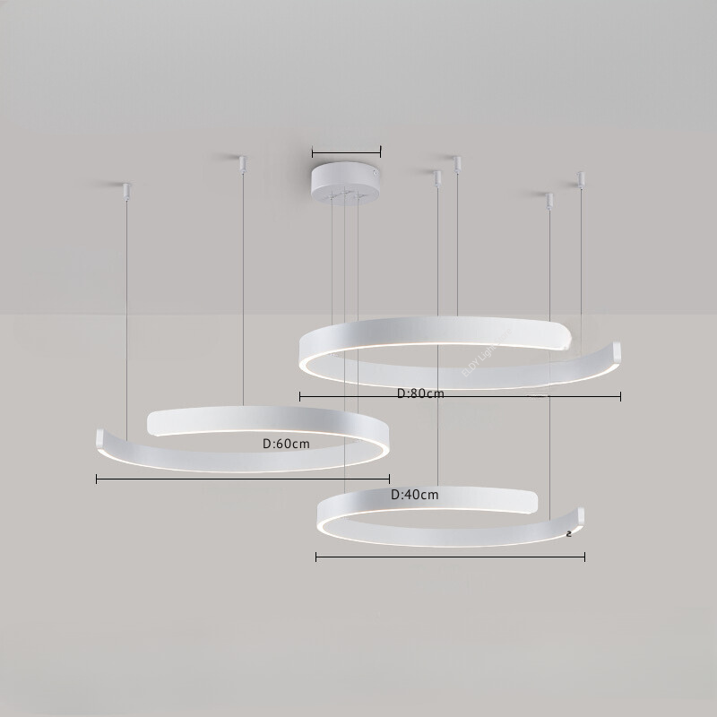 AerisGlow Rund LED Taklampa, Dimbart Multi-Ring Design