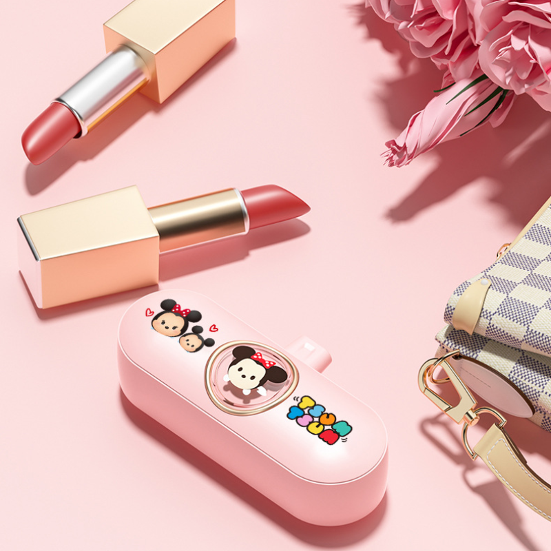 Mini powerbank met uitschuifbare standaard, 5000mAh draagbare oplader