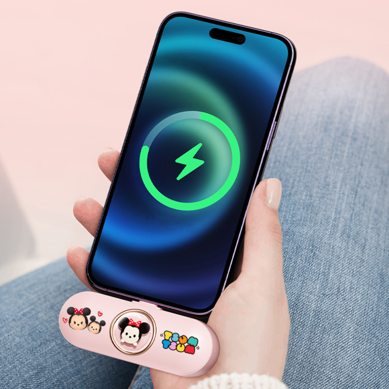 Mini powerbank met uitschuifbare standaard, 5000mAh draagbare oplader