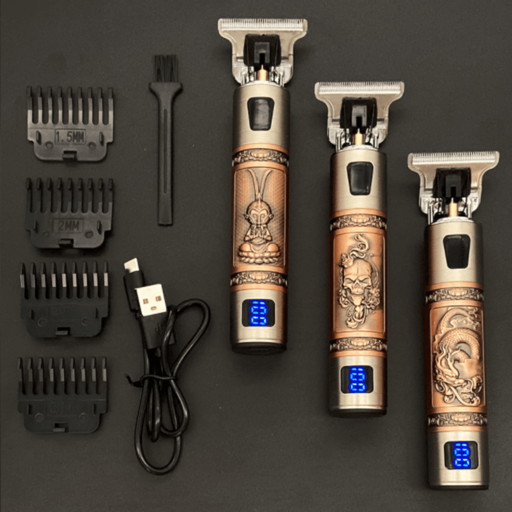 Rasoio vintage per barba con batteria e taglio di precisione per barba e capelli - Fioriscas