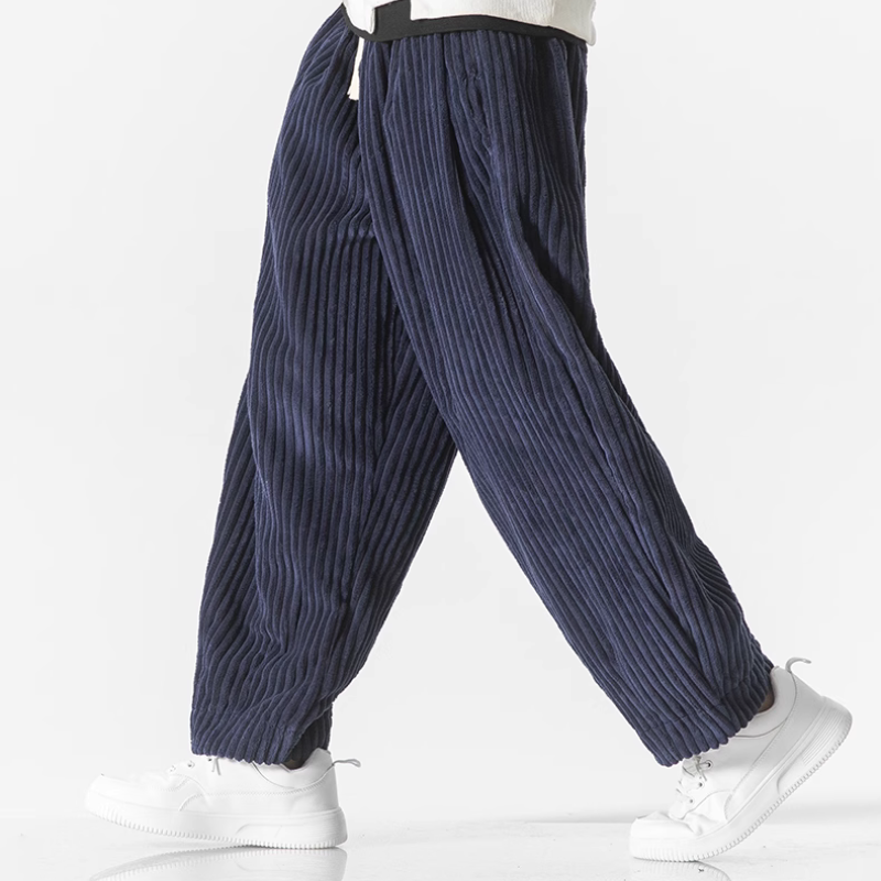 Wide-Leg Corduroy Joggers, Marlow, Ribbed Texture for Everyday Comfort