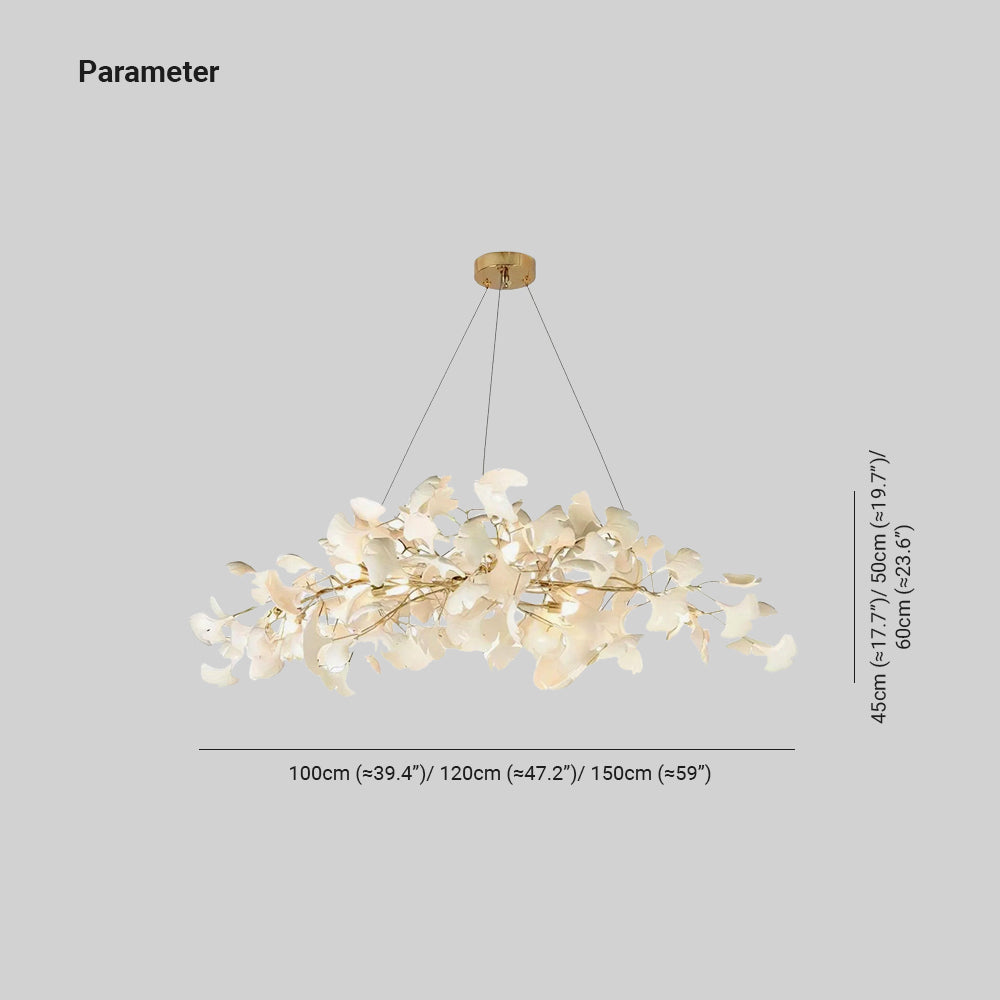 Arux Gingko Chandelier Art Deco Bent Downwards | Fioriscas